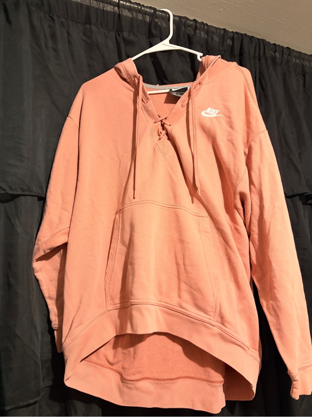 Nike Women's Lace-Up Hoodie in Dusty Rose